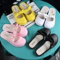 thumbnail image 2 of Zapatillas con punta cubierta estilo niña, moda exterior, color liso, pantuflas con lazo, sandalias planas, 2 of 6
