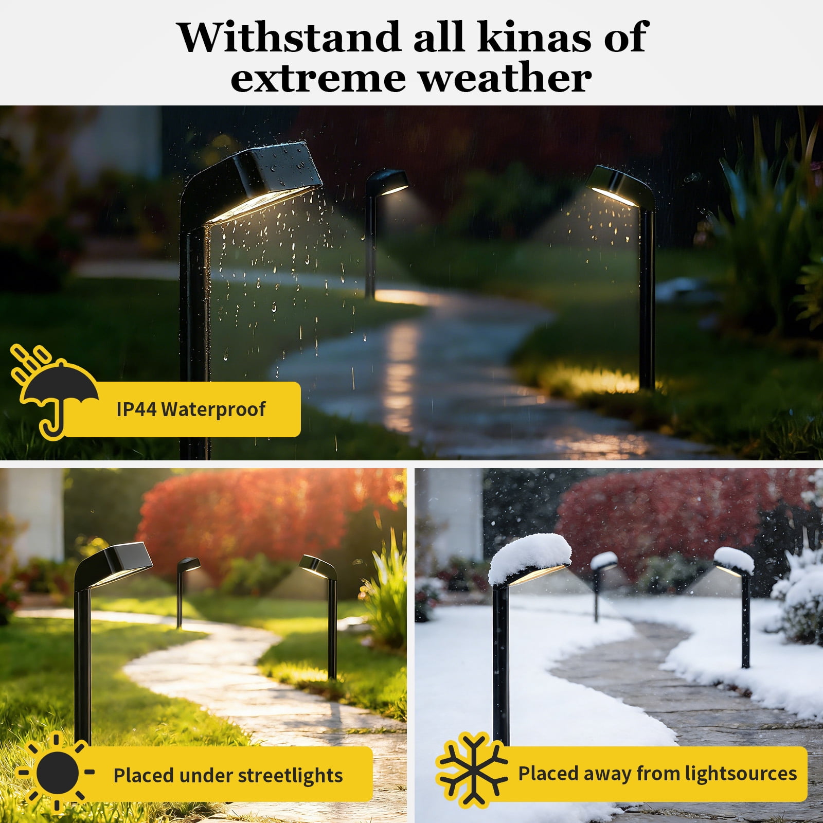 BLITZWILL Solar Pathway Lights Outdoor, 8 Pack Solar Landscape Path Lights,Bright Auto On/Off IP44 Waterproof,for Yard Patio Walkway Driveway Pathway,Warm White