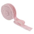 thumbnail image 1 of Uxcell Velvet Ribbon Wide Handmade Frayed Raw Edge Thick Fringe Ribbon Wide Fringe Fabric Ribbons Light Pink, 1 of 6