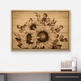 thumbnail image 3 of wall26 Framed Canvas Print Wall Art Wood Panel Retro Vintage Classic Sepia Sunflowers Nature Wilderness Illustrations Modern Art Farmhouse/Country for Living Room, Bedroom, Office - 16"x24", 3 of 5