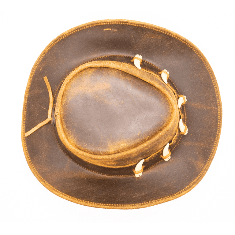 1551 Australian Leather Hat With Crocodile Band Teeth- Dundee Style | Resistance Australian Leather Hat with Crocodile Band Teeth  main image 3