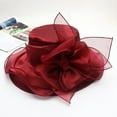 thumbnail image 4 of PMVFHDE Womens Dress Hat Wide Leaf Flower Bridal Shower Sun Hat Beach Hat For Elegant Outdoor Occasions, 4 of 5