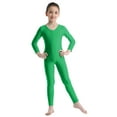 thumbnail image 2 of ranrann Kids Girls Full Length Jumpsuit Long Sleeve Ballet Dance Gymnastics Unitard Dancewear Green 5-6, 2 of 6