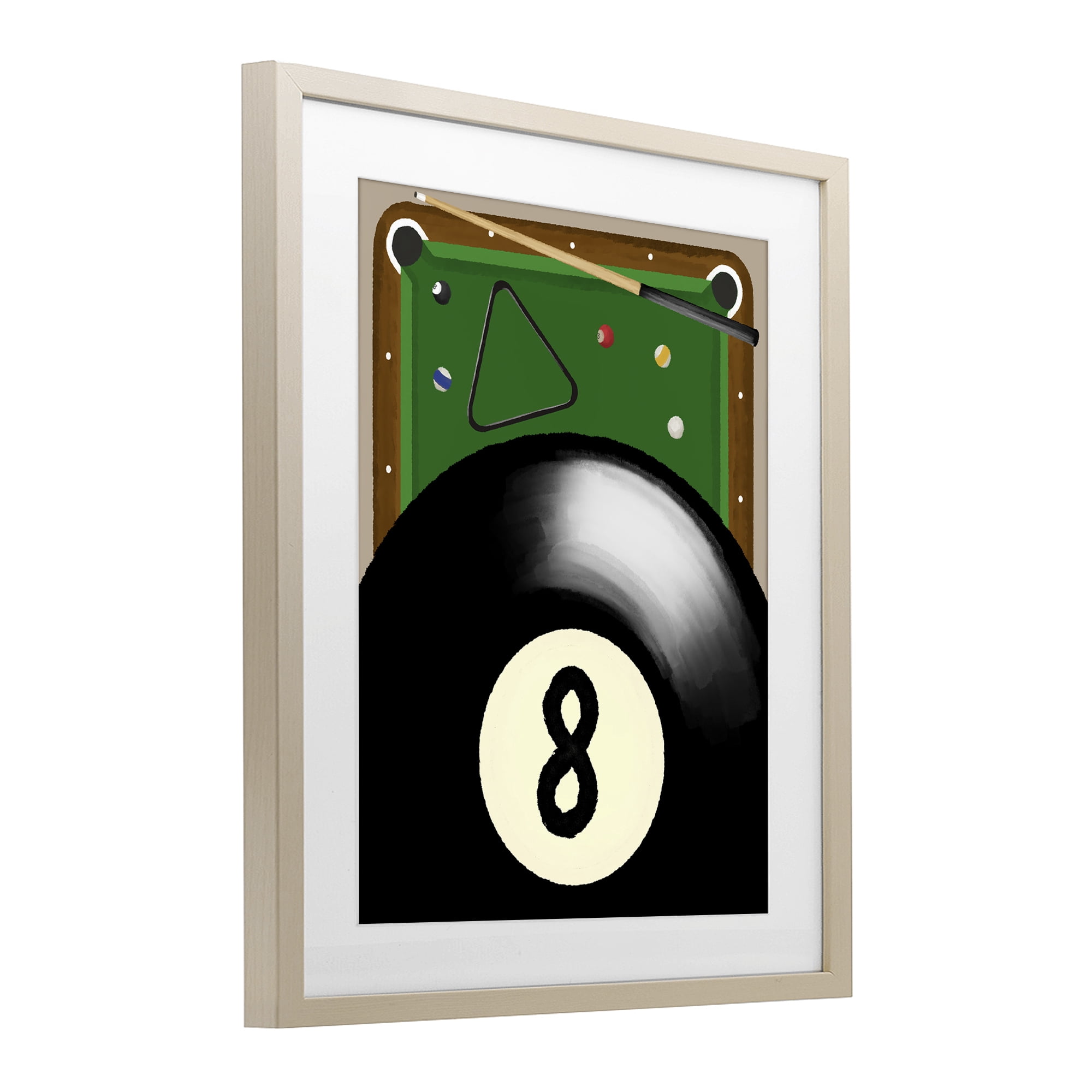 Stupell Industries Billiard Table & Balls Birch Framed Print Under Glass, design by Jennifer Stith