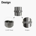 thumbnail image 4 of Naiture Brass 1/2 NPT Thread Female to Female Shower Adapter, Pipe Fitting Coupling, Brushed Nickel Finish, 4 of 4