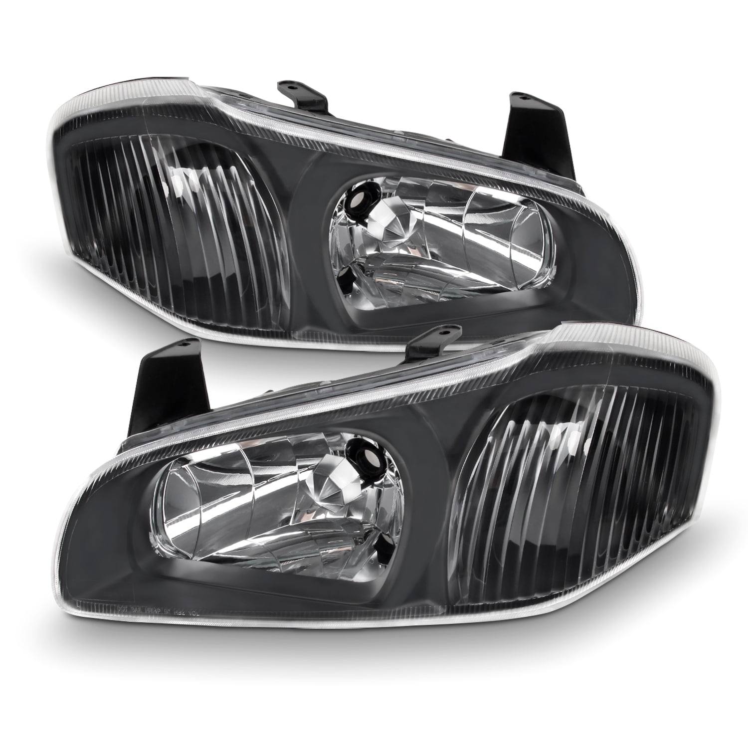 AKKON - For Black 2000 2001 Maxima Headlights Front Headlamps Pair Direct Replacement Left + Right