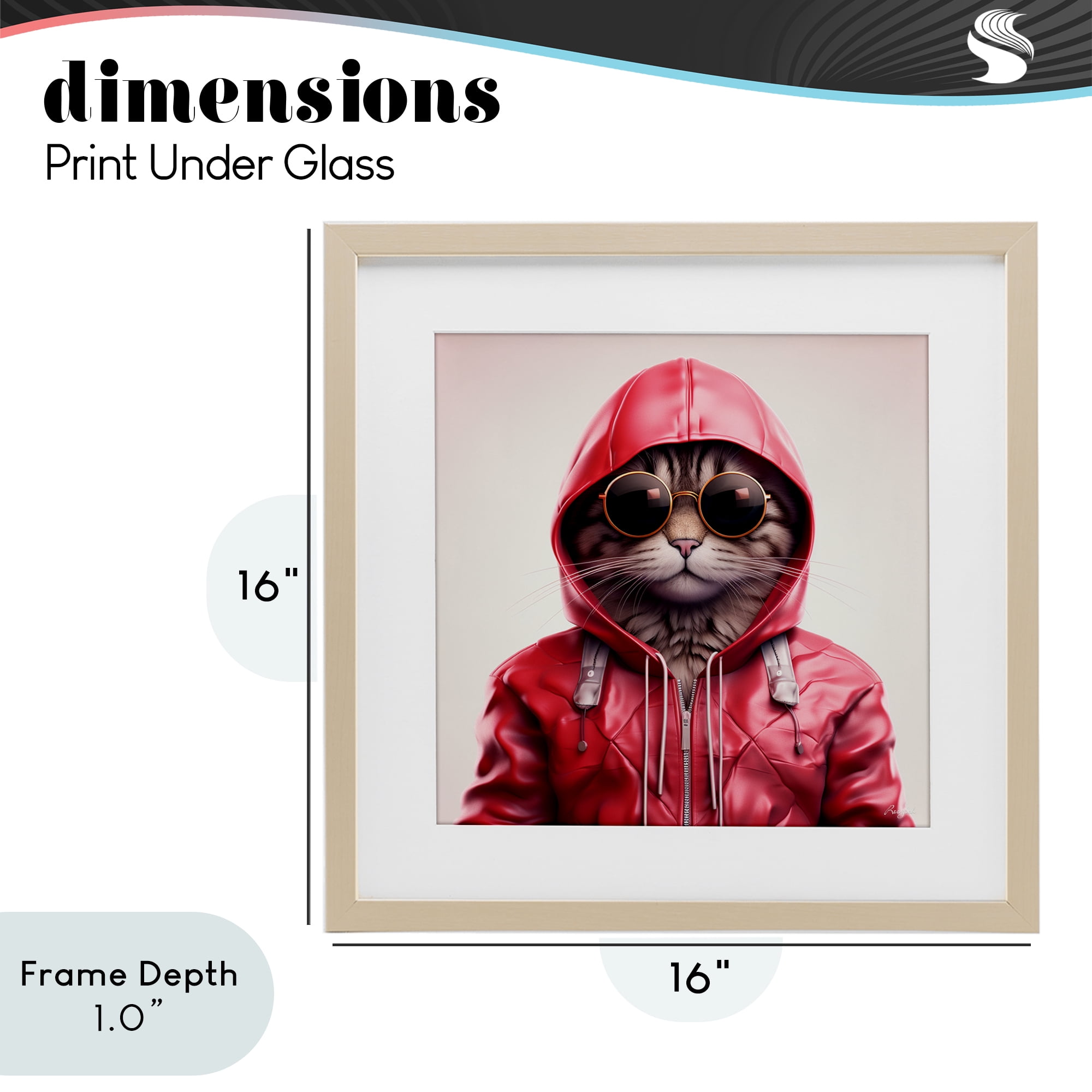 Stupell Industries Hipster Cat in Stylish Jacket Birch Framed Print Under Glass, design by Roozbeh
