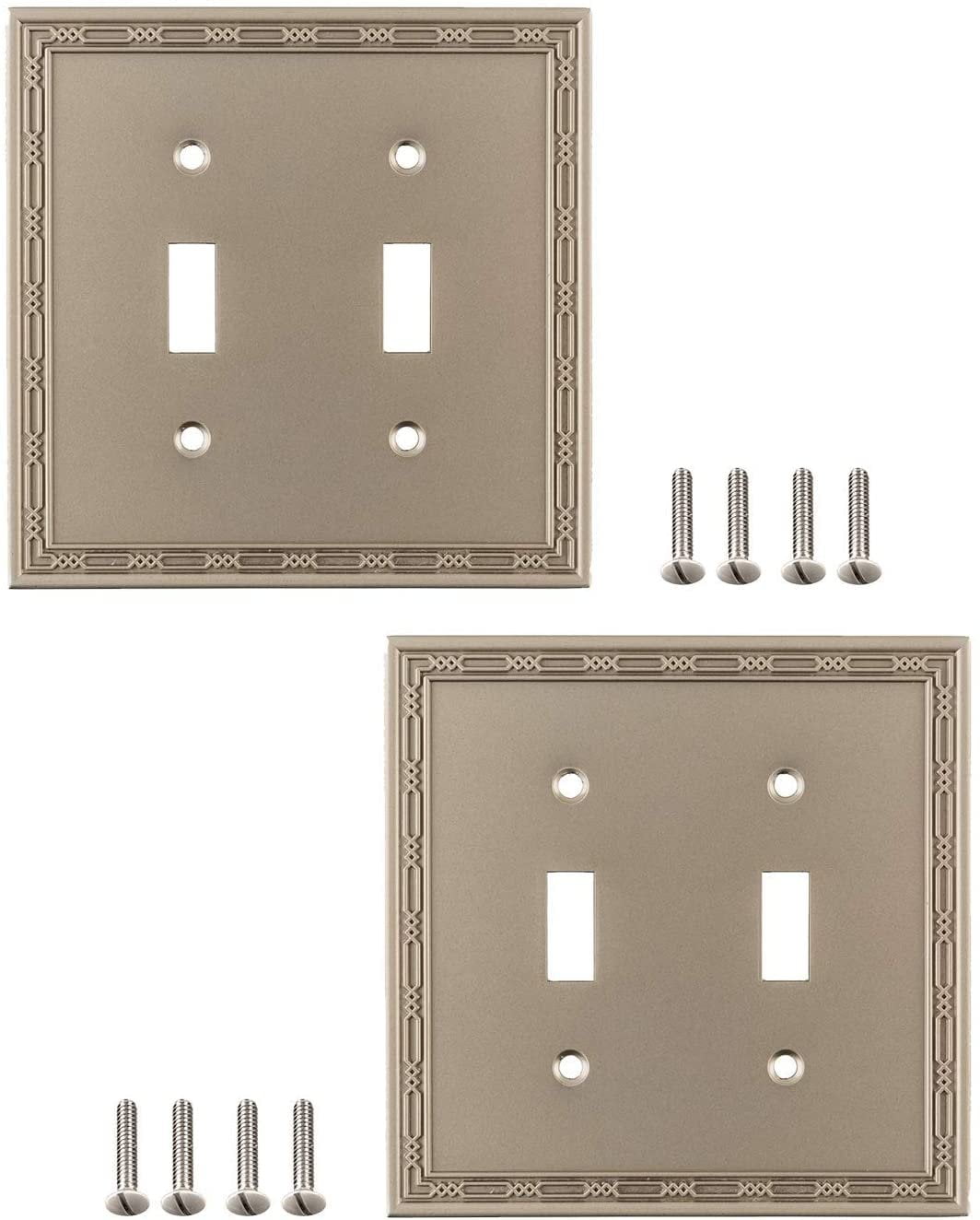 SleekLighting Double Toggle Wall plates Decorative Zinc Cast Satin