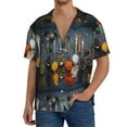 thumbnail image 3 of KLL Various Herbs Print Men's Shirt Short Sleeve Button Down Summer Cuba Beach Shirts- 3X-Large, 3 of 7
