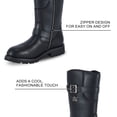 thumbnail image 4 of Dream Apparel Men's Motorcycle Boots PU Leather Waterproof With Side Zipper For Motorbike Riding Work Outdoor, 4 of 6
