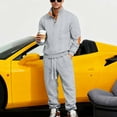 thumbnail image 5 of Kalauyu Men's 2 Piece Sweatsuits Outfits Casual Crewneck Jacquard Sweatshirt Joggers Sweatpants Set Tracksuit, 5 of 9