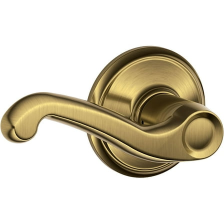 Schlage F10VFLA609 Flair Passage Lever, Antique Brass