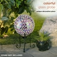 thumbnail image 6 of Alpine Corporation 10" Glass Mosaic Iridescent Gazing Globe, Multicolor, 6 of 12
