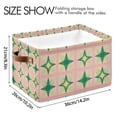 thumbnail image 4 of Yayeee 2 Pack Canvas Storage Basket with Handles for Shelves Fabric Bins Closet Organizer, Green Symmetrical Stars, 4 of 8