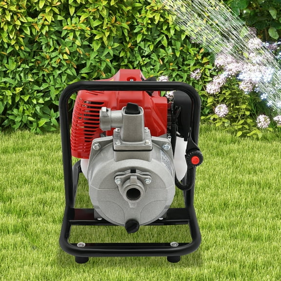 2-Stroke Gasoline Engine Water Pump, 43CC, Semi-Trash Irrigation Transfer Pump for Garden