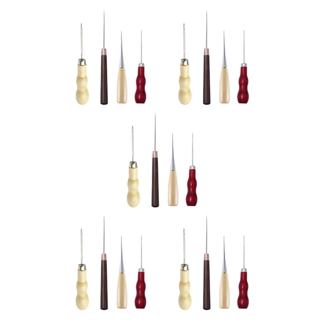 Injueey 4 Pieces Handheld Tool Compact Size Punching DIY Rustproof Prop Supplies Awls Gripped Accessories Woodworking Dressmaker Handily Type2
