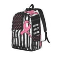 thumbnail image 5 of Defioc Ribbon Breast Cancer Awareness for Canvas Backpack,Travel Rucksack Unisex Knapsack Laptop Backpack for Work & College -Small, 5 of 7