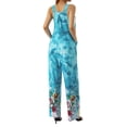 thumbnail image 6 of Sedceaty Women Casual Bodysuit, Floral Printed Wide Leg Sleeveless Loose Sling Long Jumpsuit, 6 of 9