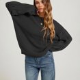 thumbnail image 5 of Edvintorg Womens Sweater Crew Neck Long Sleeve Casual Pullover Knit Sweaters Fall Winter Womens Fashion Black S, 5 of 6