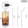 thumbnail image 3 of SKYSONIC Western Desert Cowboy Tumbler Stainless Steel Double Wall Vacuum Reusable Insulated Mug with Straw and Built-in Coaste for Cold and Hot Beverages, 20oz, 3 of 7