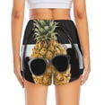 thumbnail image 2 of Lsque Pineapple With Black Glasses Printed Women's Running Shorts with Liner Pockets,Elastic Quick Dry Workout Athletic Gym Yoga Shorts,Womens High Waist Shorts-, 2 of 9