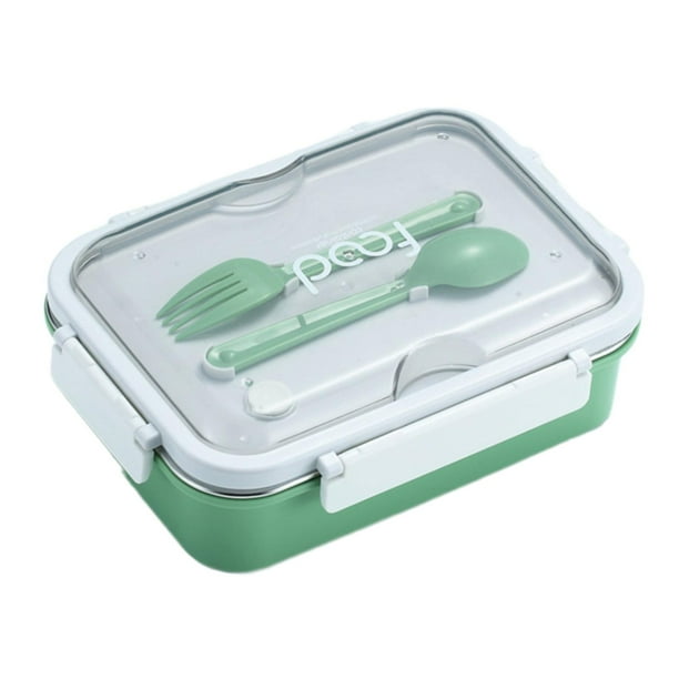 Rejillas para lonchera Bento Box de acero inoxidable, recipiente hermético para comida sellada Verde
