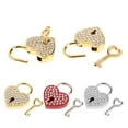 thumbnail image 2 of JUNTEX Vintage Diamonds Heart Lock With Key Mini Love Padlock Metal Wish Lock for Bag Suitcase Luggage Diary Book Jewelry Box, 2 of 14