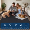 thumbnail image 6 of HIWEAVER Black/Brown 2' x 6' Easy Jute Runner for Kitchen Non Slip Stain Resistant Scalloped Indoor Outdoor Throw Carpet Non Shedding Modern Geometric Mat for Hallway Outdoor Patio Rug, 6 of 7
