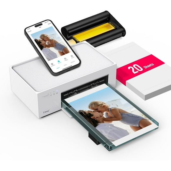 Liene Amber M100 4x6 Inch Photo Printer 20 Sheets & 1 Ink Cartridges Refill, w/o Battery