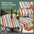 thumbnail image 5 of Round Outdoor Tablecloth with Umbrella Hole and Zipper, Orange Grey Stripes Tablecloth with Elastic Waterproof, Simple Striped Lines Minimalist Modern Patio Table Covers for 45" - 54" Pool Tables, 5 of 9