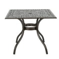 thumbnail image 7 of GDF Studio Honolulu Outdoor Cast Aluminum Square Dining Table, Hammered Bronze, 7 of 7