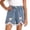 Blue-A, variant on Girls Denim Shorts Elastic Waist Wide Leg Lace Patchwork Short Jeans Casual Loose Summer Pants With Pockets (6 Years, Blue-C)
