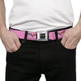 thumbnail image 3 of GM General Motors Belt, Seatbelt Buckle Belt, C6 Logo Repeat Pink Black, 30 to 44 Inches, 3 of 9