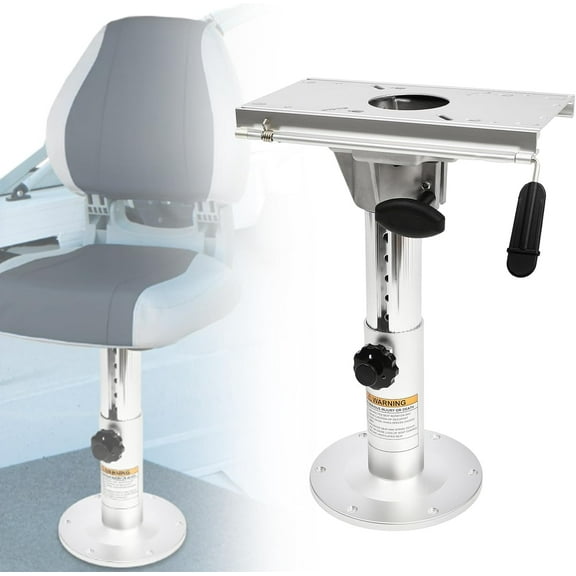 Boat Seat Pedestal with Seat Slide Seat Mount, Adjustable Height from 13" to 19", Boat Marine Seat Pedestal Base Post Locking Boat Seat Base for Most Boat Seat Mount