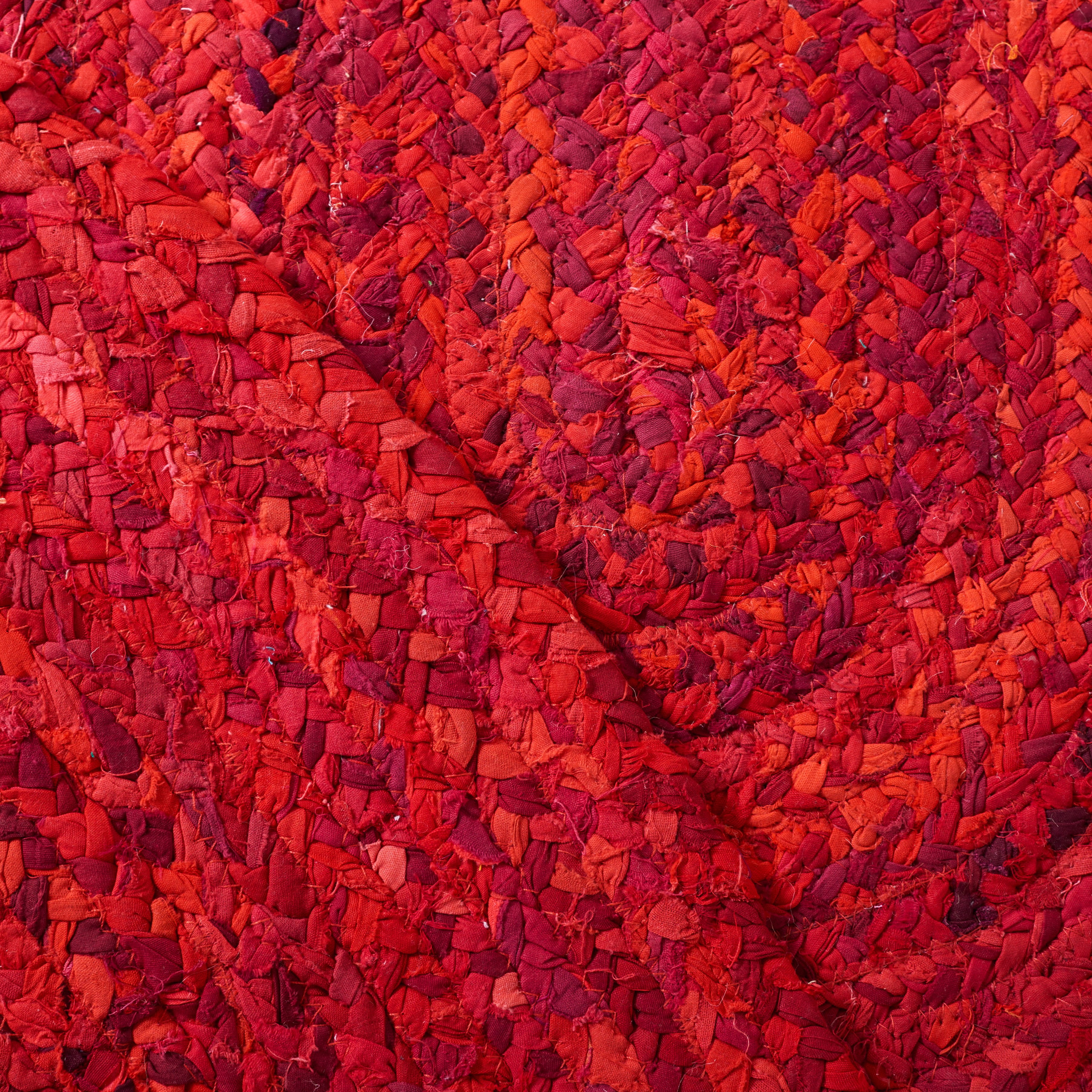 SAFAVIEH Braided Calvin Transitional Cotton Reversible Area Rug, Red, 5' x 8' Oval