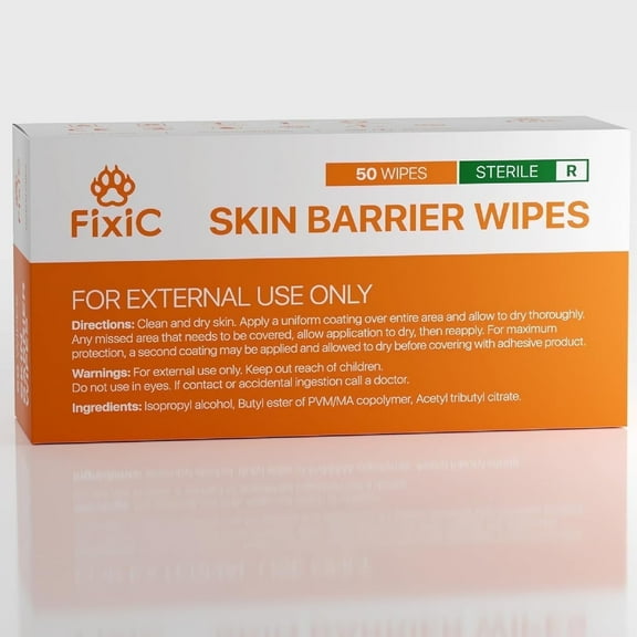 Fixic Skin Barrier Wipes - 50 PCS - Skin Prep Protective Wipes - Barrier Skin Adhesive Wipes!
