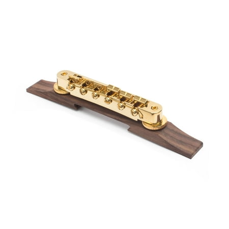 - Golden Age Tune-o-matic Bridge For Archtop Guitar, Gold on Indian Rosewood