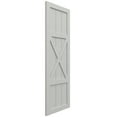 thumbnail image 2 of Ekena Millwork 18"W x 53"H True Fit PVC Center X-Board Farmhouse Fixed Mount Shutters, Hailstorm Gray (Per Pair - Hardware Not Included), 2 of 7