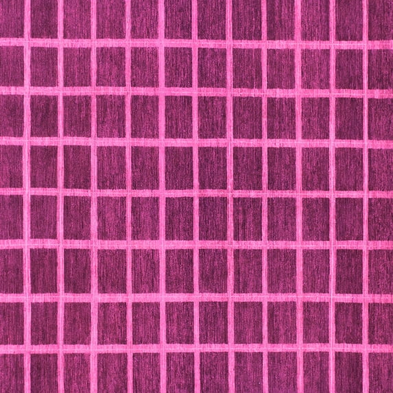 Ahgly Company Indoor Square Checkered Pink Modern Area Rugs, 5' Square