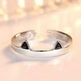 thumbnail image 3 of GKNET Fashion Cartoon Cat Ears Ring Minimalist Creative Opening Adjustable Ring Gifts-Black-, 3 of 9