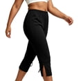 thumbnail image 6 of LEAVINGSUO Capris Pants for Women With Drawstring Women's Plus Size Solid Color Cropped Trousers With Pockets Black XL, 6 of 7
