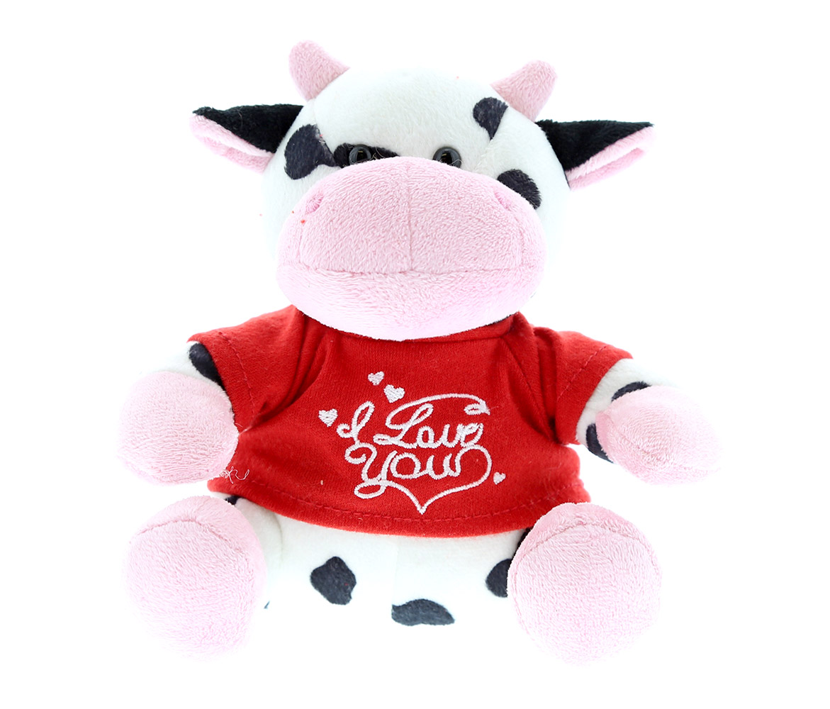 Dollibu Cute Stylish Sitting Cow I Love You Valentines Message T