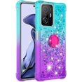 thumbnail image 2 of Case for Xiaomi 11T with Magnetic Ring Kickstand, Gradient Quicksand Glitter Flowing Liquid Floating Women Girls Cute Phone Case Clear TPU Cover for Xiaomi 11T Pro JB Bluish Violet, 2 of 14