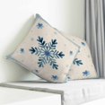 thumbnail image 3 of Christmas Snowflake Blue Pillow Covers 24x24 Inch Decorative Throw Pillow Cover, Winter Stripe Xmas Texture on Linen Sofa Pillowcases Accent Cushion Case Home Decor Bedroom Living Room, 3 of 6