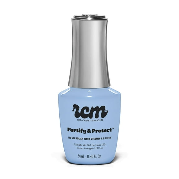 Red Carpet Manicure Fortify & Protect Light Blue Crème Gel Polish for Strong, Healthy Nails - Infused with Vitamin A & Biotin - (Runway Rehearsal) Led Nail Gel Color, 0.3 Fl Oz