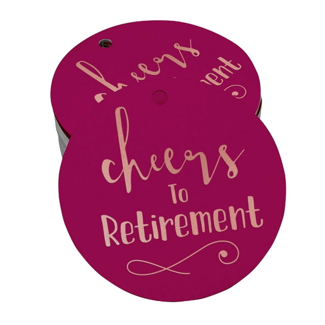 Inkdotpot Real Rose Gold Foil Cheers To Retirement Tags Favor Hang Paper Tags 50 Pieces