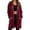 Wine, variant on cocolona Long Fleece Jacket for Women Double-Sided Fuzzy Long Sleeve Outerwear Hooded Zipper Fall Winter Long Coat with Pocket