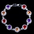 thumbnail image 2 of Fashion Multicolored Round Pave CZ Stone Bracelet for Women Brides Wedding Party, 2 of 9