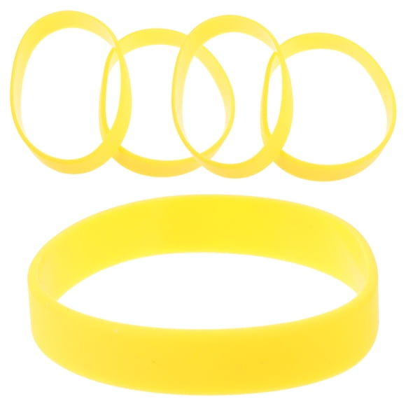 DEEPCRAFF 5 Pcs Bracelet de Sport Chic en Silicone Jaune Résistant à l'Usure Bracelet Portable pour Joueurs de Sport