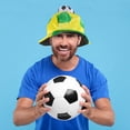 thumbnail image 2 of KAKOWELY Sombrero de animadora de fútbol, accesorio de disfraz, divertido sombrero con temática de fútbol (Brasil), 2 of 4